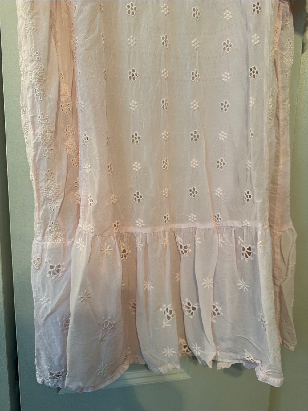 Johnny Was Pale Pink Embroidered Eyelet Tunic / Mini Dress - Picture 4 of 9